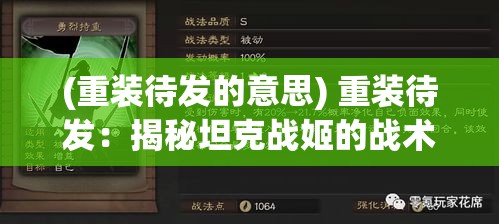 (重装待发的意思) 重装待发：揭秘坦克战姬的战术与策略，揭秘战场上的决胜秘笈